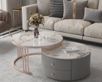 BÀN TRÀ SOFA ĐÔI TRÒN - HỘC TỦ - TS0005