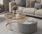 BÀN TRÀ SOFA ĐÔI TRÒN - HỘC TỦ - TS0005