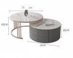 BÀN TRÀ SOFA ĐÔI TRÒN - HỘC TỦ - TS0005