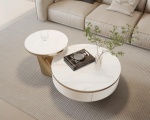 BÀN TRÀ SOFA ĐÔI TRÒN - HỘC TỦ - TS0003