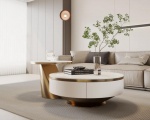 BÀN TRÀ SOFA ĐÔI TRÒN - HỘC TỦ - TS0003
