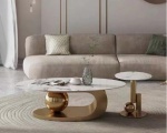 BÀN TRÀ SOFA HÌNH ELIP + TAP TRÒN - TS0004