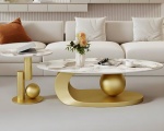 BÀN TRÀ SOFA HÌNH ELIP + TAP TRÒN - TS0004