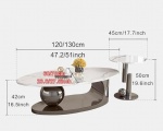 BÀN TRÀ SOFA HÌNH ELIP + TAP TRÒN - TS0004