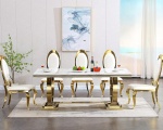 BÀN ĂN MẶT ĐÁ CERAMIC - INOX - TD0004