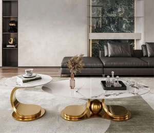BÀN TRÀ SOFA HÌNH ELIP + TAP TRÒN - TS0001