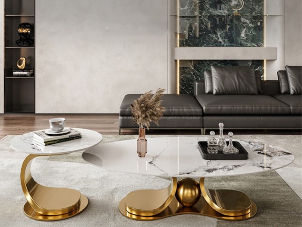 BÀN TRÀ SOFA HÌNH ELIP + TAP TRÒN - TS0001