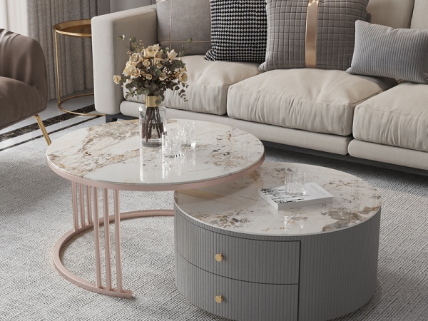 BÀN TRÀ SOFA ĐÔI TRÒN - HỘC TỦ - TS0005