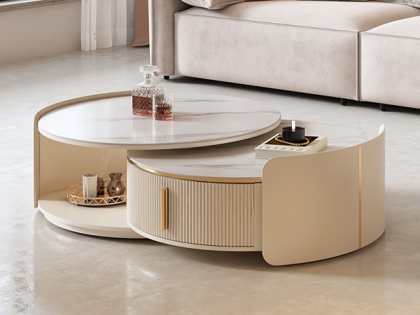 BÀN TRÀ SOFA ĐÔI TRÒN-LỒNG HỘC TỦ - TS0010