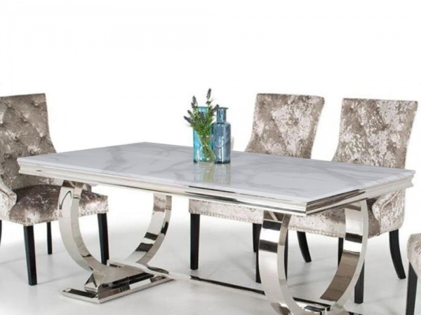BÀN ĂN MẶT ĐÁ CERAMIC - INOX - TD0004